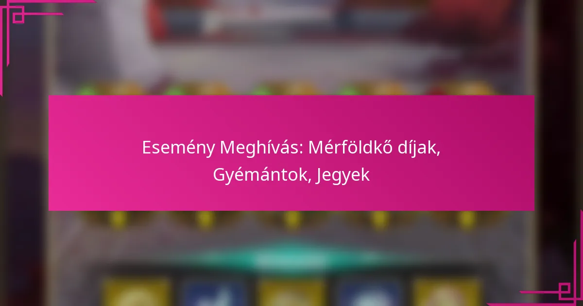 Esemény Meghívás: Mérföldkő díjak, Gyémántok, Jegyek