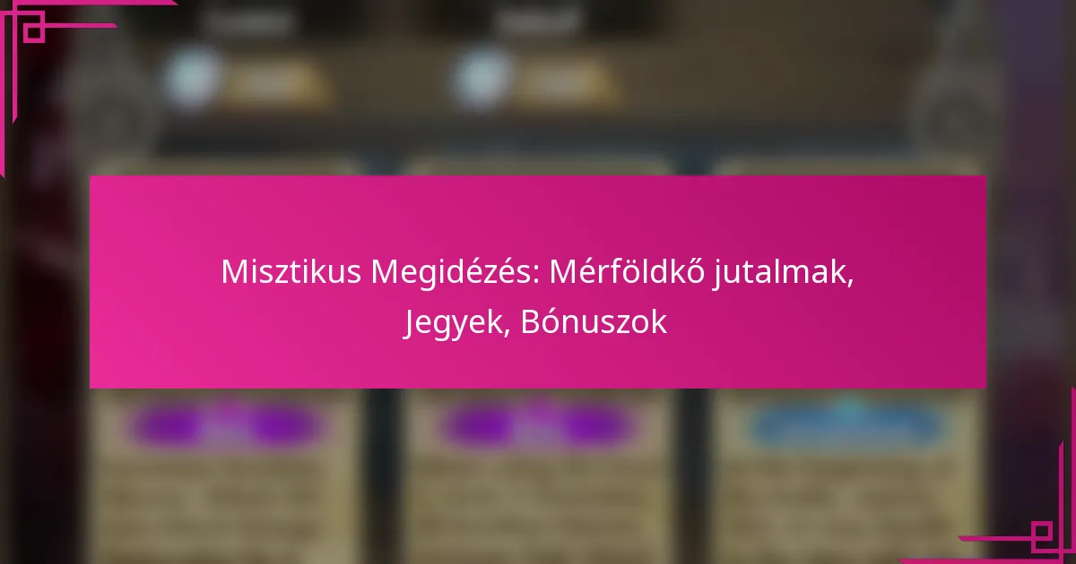 Misztikus Megidézés: Mérföldkő jutalmak, Jegyek, Bónuszok