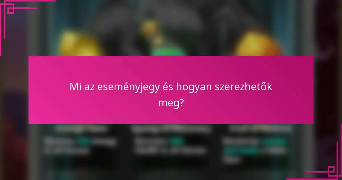 Mi az eseményjegy és hogyan szerezhetők meg?